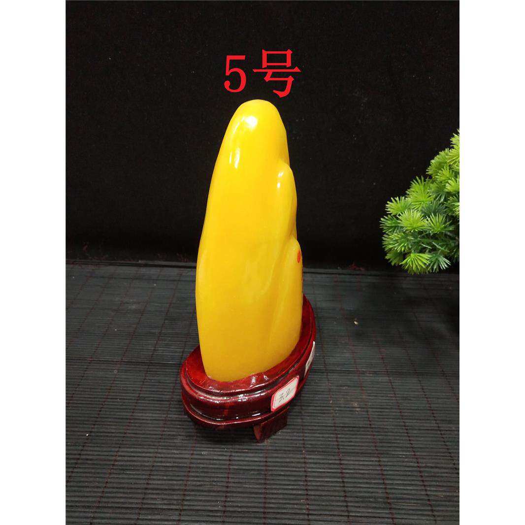 包邮小丝型奇风水黄色石头黄蜡石金玉摆件石原石面oze摆放桌装饰