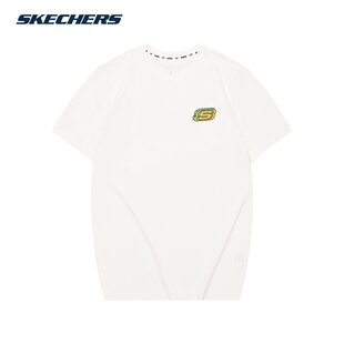 T恤L224U135 简约潮流圆领短袖 Skechers斯凯奇短袖 男女纯棉经典