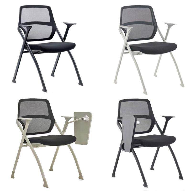 厂家直销人体工学办公开会议室培训电脑椅子可折叠带写字板桌椅