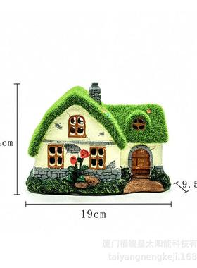 植房子摆脂件美式庭院公园别墅太能装饰灯绒树植绒植绒房子房阳子