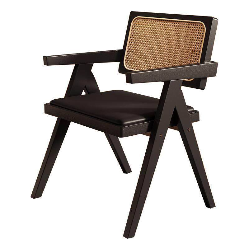 昌迪加尔椅实木餐椅家用中古风软包椅子侘寂靠背椅茶椅藤编餐桌椅,住宅家具,餐椅,淘宝优惠券,粉丝福利购,淘宝优惠卷