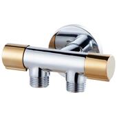 全铜双控一进二出角阀G1 2多功能接头分水器角阀家用卫浴三通角阀