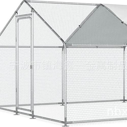 鸡跑笼镀锌鸡息架镀锌鸡棚户外大型家禽鸡舍防晒带顶防水鸡爬梯