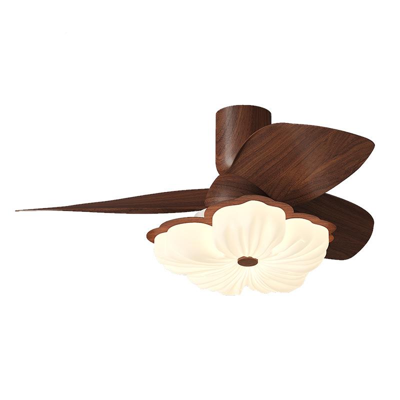 新款奶油风花朵吸顶风风扇卧灯护静眼室吊扇灯音VCM餐厅灯扇一体