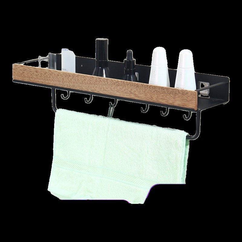 浴室置物架原木风免打孔碳钢收纳架带杆带挂钩多功能Y加宽卫浴架,收纳整理,整理架/置物架/收纳架,淘宝优惠券,粉丝福利购,淘宝优惠卷