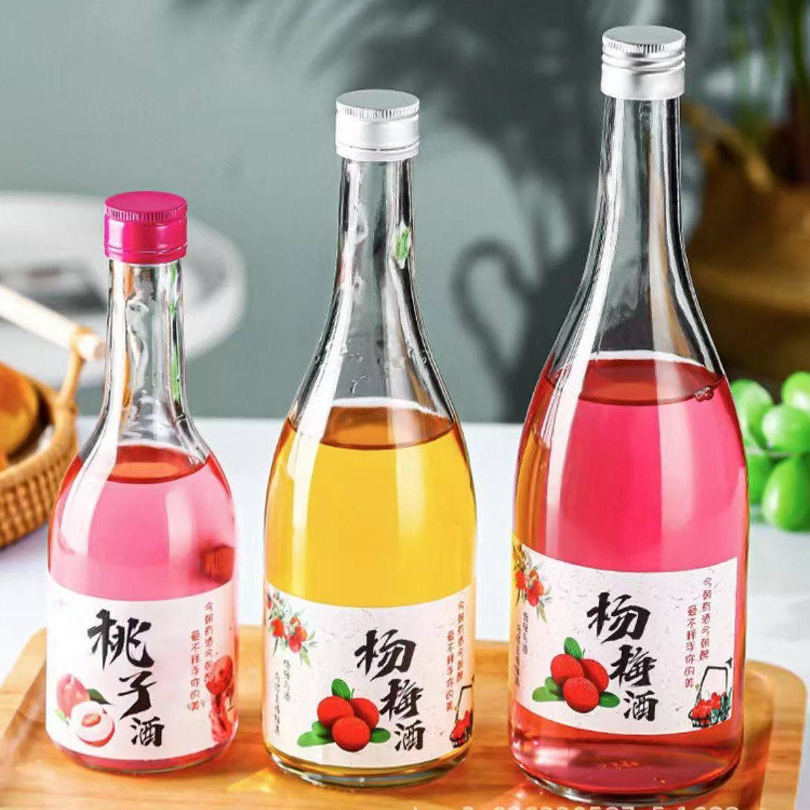 现货供应720毫升500毫升350毫升300毫升250毫升玻璃果酒瓶米酒瓶