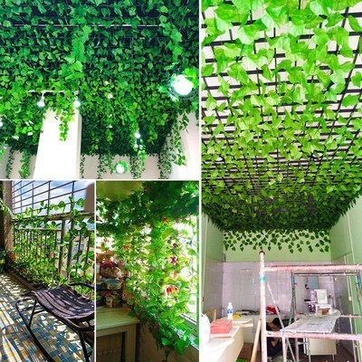 花藤绿叶装饰仿真葡萄叶假树叶植A物藤条塑料藤蔓缠绕吊顶嘉华叶