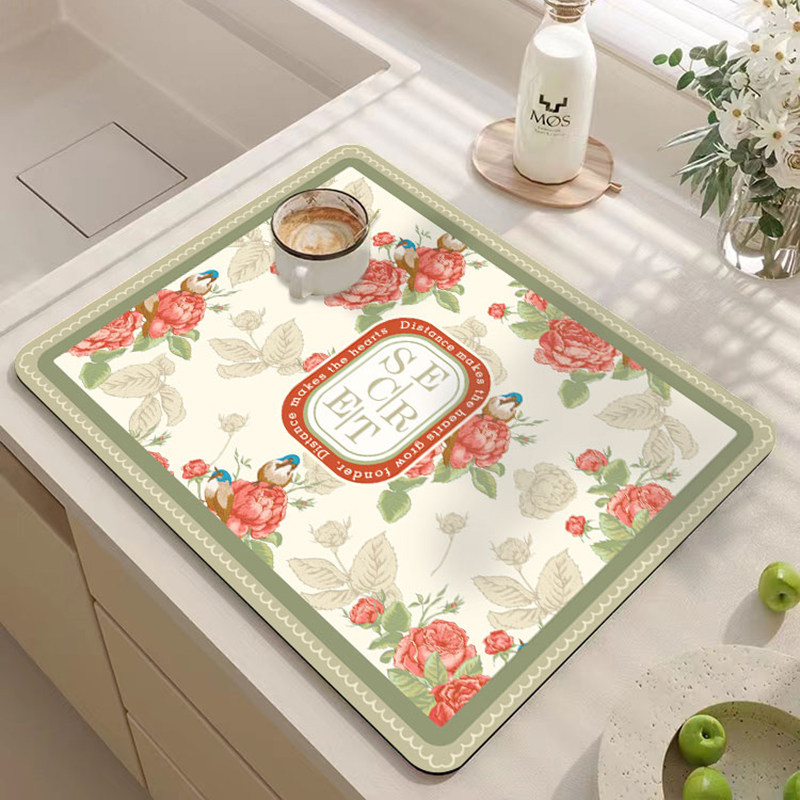 镜园系列咖啡机吸水矽藻泥u垫子家用百搭厨房碗盘干燥垫台面保护,居家布艺,厨房地垫,淘宝优惠券,粉丝福利购,淘宝优惠卷