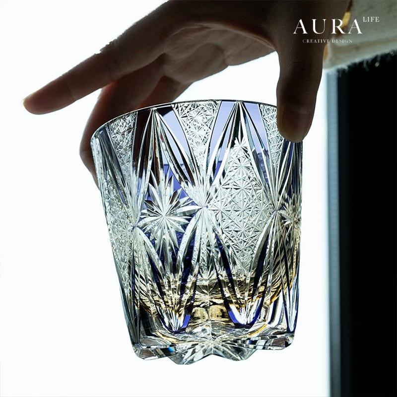 罗拉秘钥复古威士忌酒杯江户切子古典杯性手工水晶杯