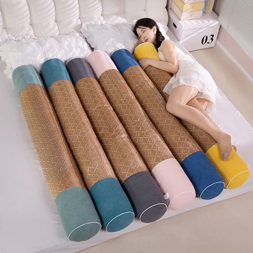 藤席长条圆柱抱枕女生睡觉专用侧睡夹腿枕头床头靠垫夏季凉感靠枕