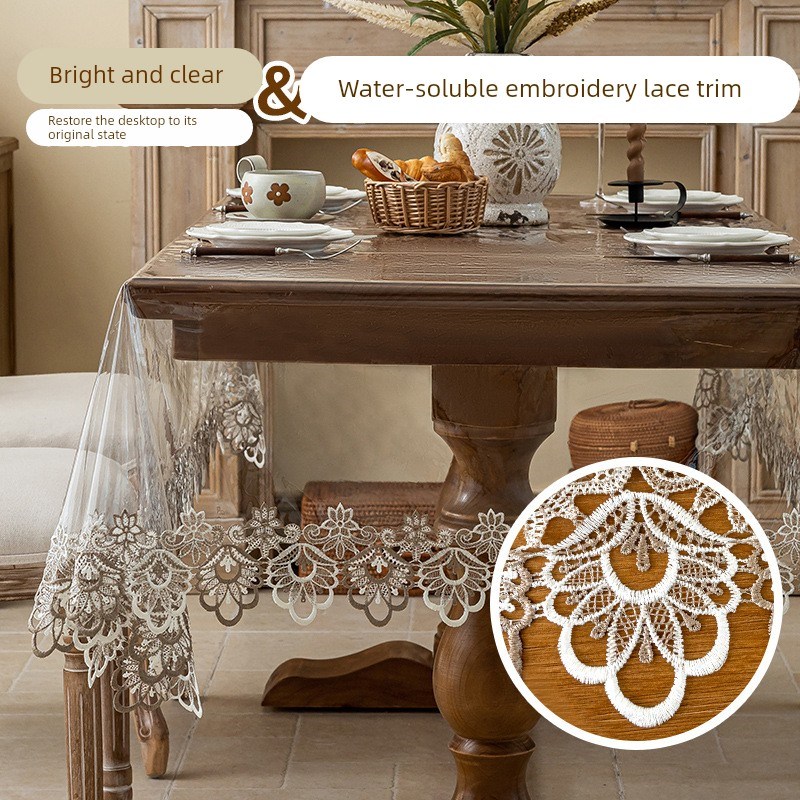 20新款TPU桌垫防水防油软玻璃欧式桌布免洗可擦长方形台布