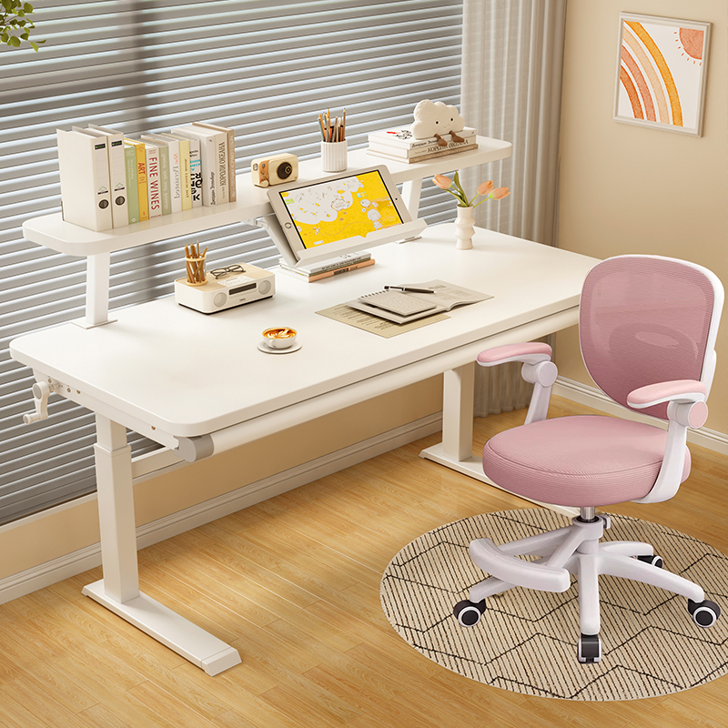 手动升降儿童学习桌小学生专用写字桌家用书桌椅子装可调节课桌