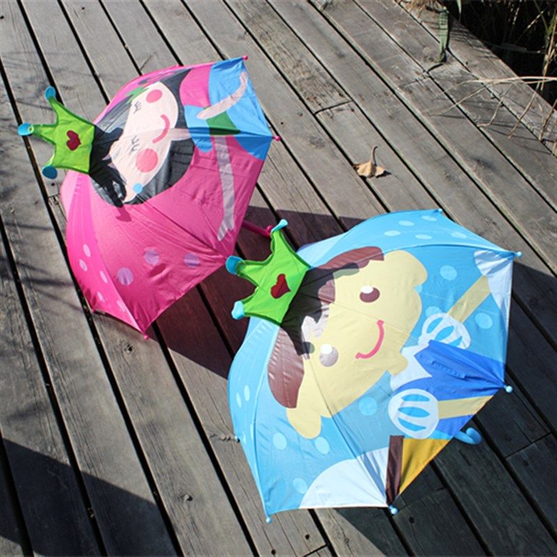儿童雨伞女幼儿园直柄小学生男韩国宝宝超轻可爱长柄卡通公雨伞