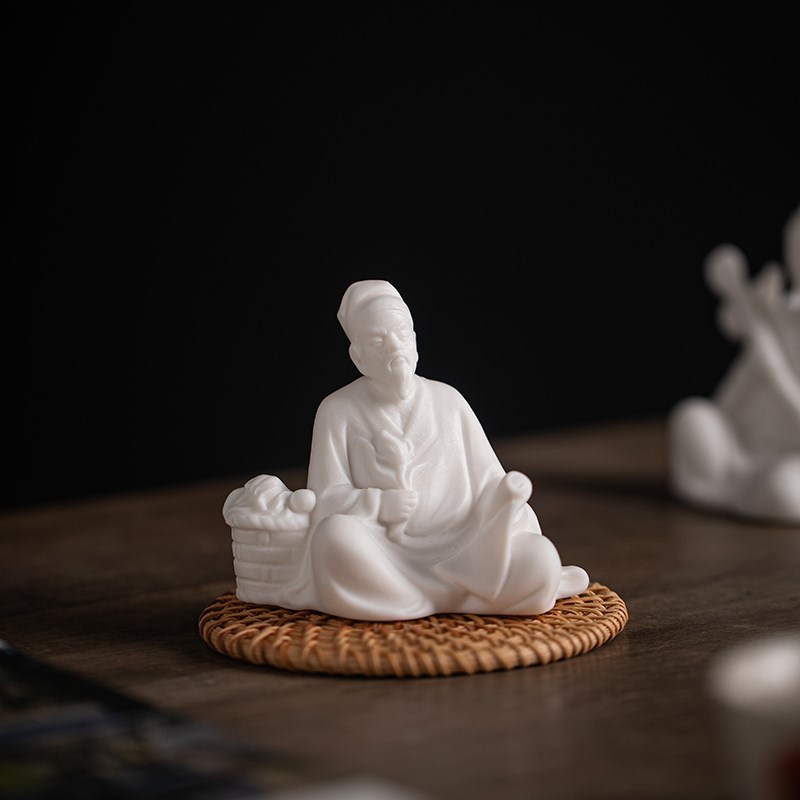 陶瓷历史人物华佗李时珍中医馆药店摆件创意室内书房茶室桌面装饰