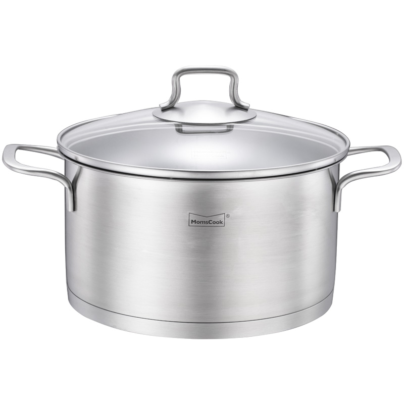 304不锈钢复底加厚双耳汤锅蒸锅燃气电磁炉通用锅具22/24cm