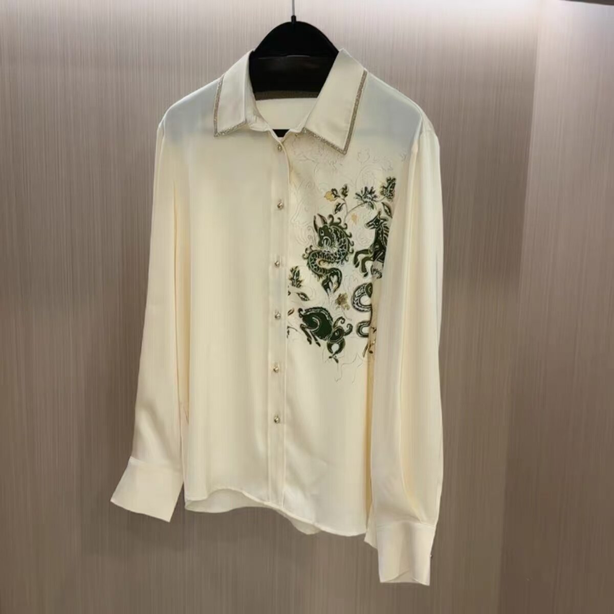 【何仙儿专属】法式桑蚕丝女款宽松显瘦设计感衬衫