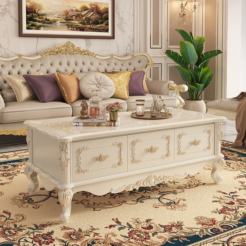 欧式茶几简约现代小户型客u厅茶桌子家用实木茶几电视柜地柜储物