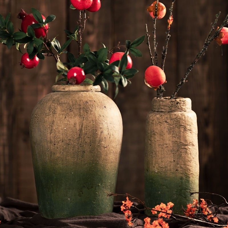 七茉复古陶罐干花插花陶瓷小花瓶绿萝水培多肉花盆花器阳台装饰,鲜花速递/花卉仿真/绿植园艺,花瓶,淘宝优惠券,粉丝福利购,淘宝优惠卷