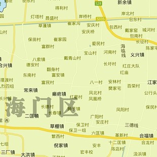 南通市地图e1.15m折叠家用高清办公室会议室书房新款墙贴装饰画