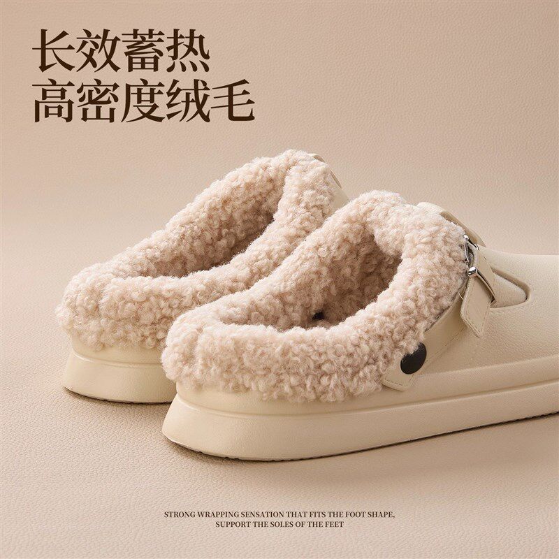 德国棉拖鞋冬外穿防水防滑女款2025新款室内家居静音加绒保暖棉拖
