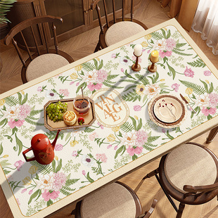 浪漫花园家用防水防油防烫餐桌垫加厚皮革耐高温桌布长方形茶几垫