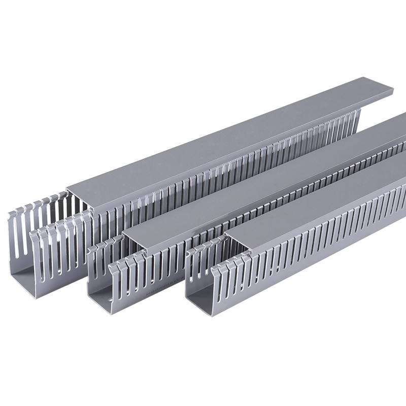 pvc线槽明装塑料工业阻燃配电箱走线槽电线行线槽V理线布线配线灰