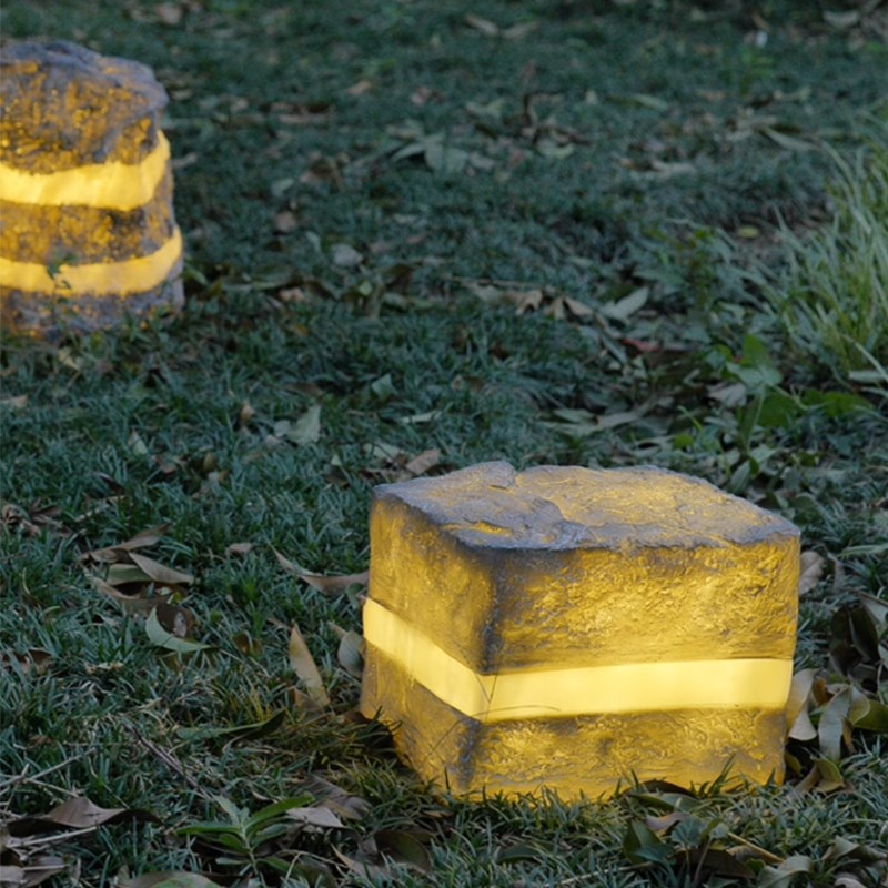 创意发光石头灯户外防水庭院灯花园草坪灯装饰室外灯仿真景观灯