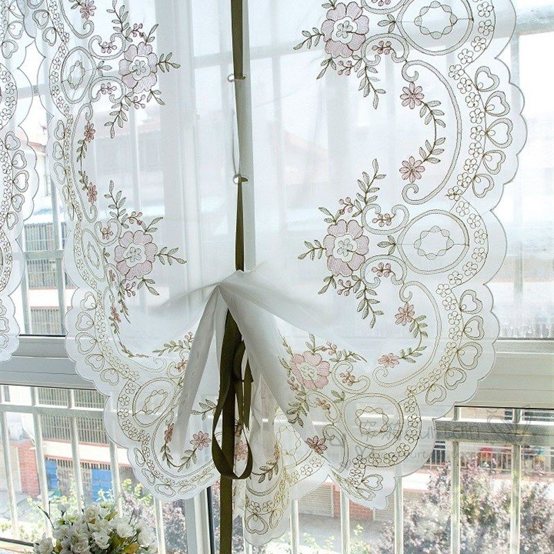 韩式双层罗马帘成品免打孔粘贴窗帘隔断提拉帘升降气球帘扇形窗纱,居家布艺,成品窗帘,淘宝优惠券,粉丝福利购,淘宝优惠卷