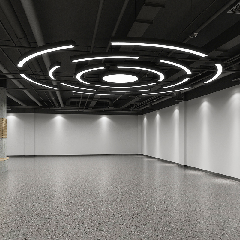 定制LEcD圆弧形吊灯圆形圆环网咖健身房灯商场超市工业风造型灯具