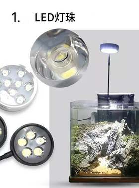 植物补光灯ledk灯座盆景底座微景观灯植物生长破陶罐底座灯盆景灯