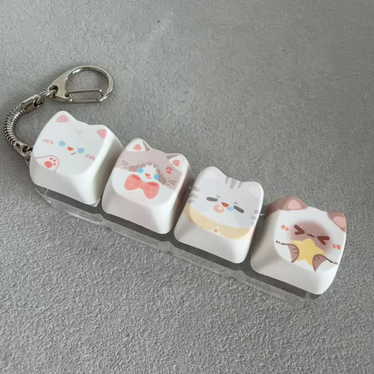 跨境4键减压可爱猫咪PBT键帽解压图片