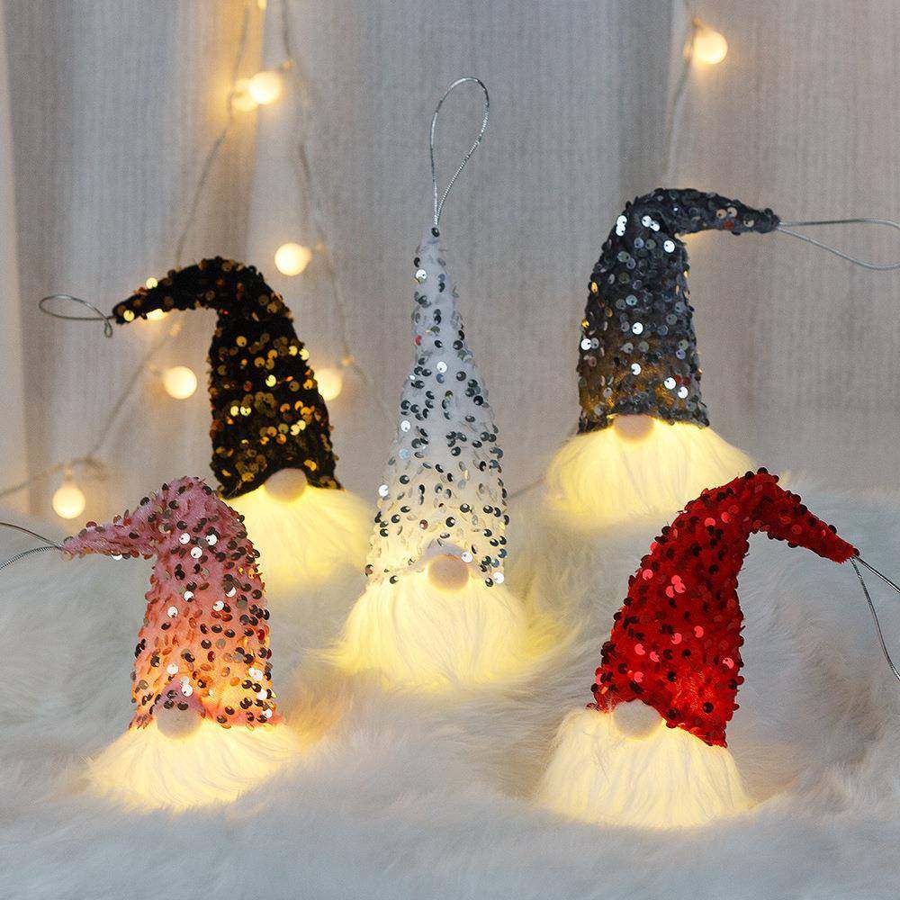 跨境新款圣诞节装饰品发光带灯挂饰小摆件小夜灯亮片侏儒小灯挂件,节庆用品/礼品,圣诞装饰品,淘宝优惠券,粉丝福利购,淘宝优惠卷