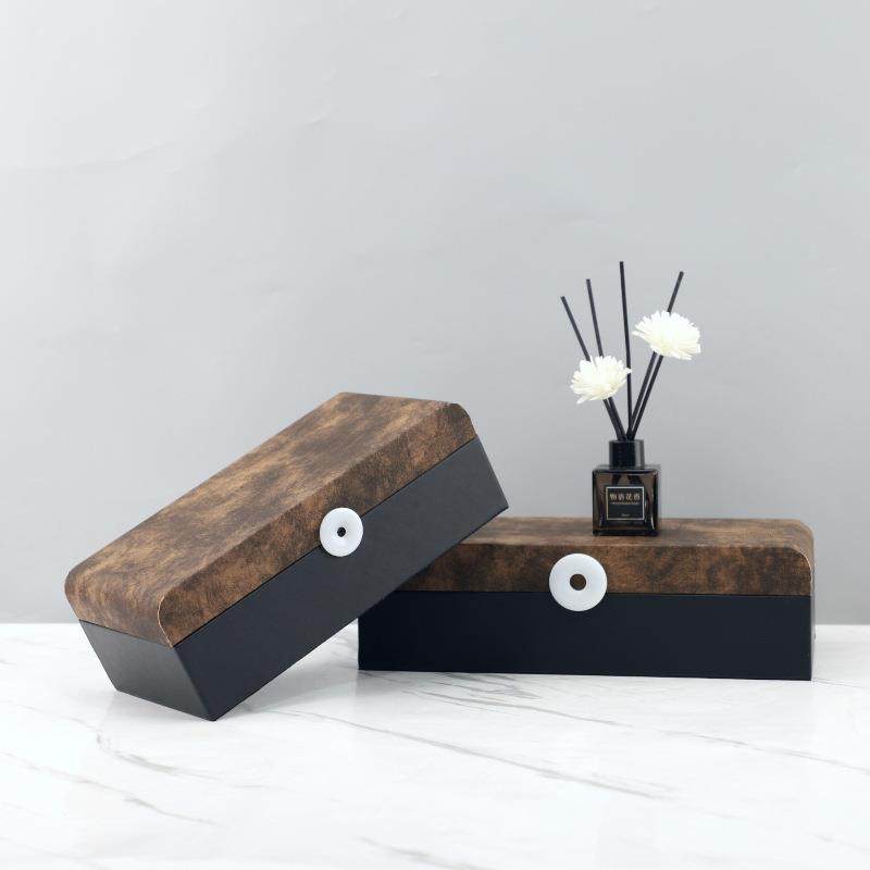 新中式复古拼色皮革首饰收纳盒饰品盒卧室梳妆台衣帽间家居装饰品,收纳整理,首饰盒,淘宝优惠券,粉丝福利购,淘宝优惠卷