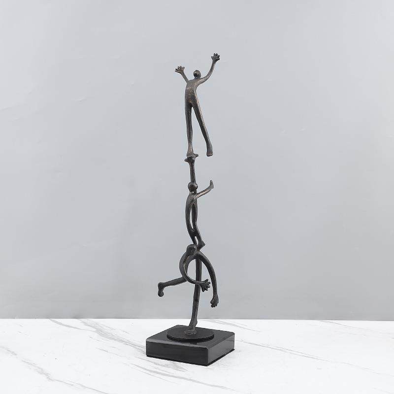欧式极简抽象铸铁三人杂技艺术装饰摆件客厅卧室电视柜家居装饰品,家居饰品,装饰摆件,淘宝优惠券,粉丝福利购,淘宝优惠卷