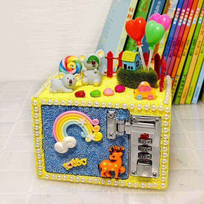 儿童DIY雪花泥微景观储钱罐科技密码箱材料包手工粘贴制作玩具,玩具/童车/益智/积木/模型,普通塑料积木,淘宝优惠券,粉丝福利购,淘宝优惠卷