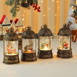 圣诞八音盒刷金鸟笼水晶球圣诞礼物圣诞节装饰摆件送女友小朋友