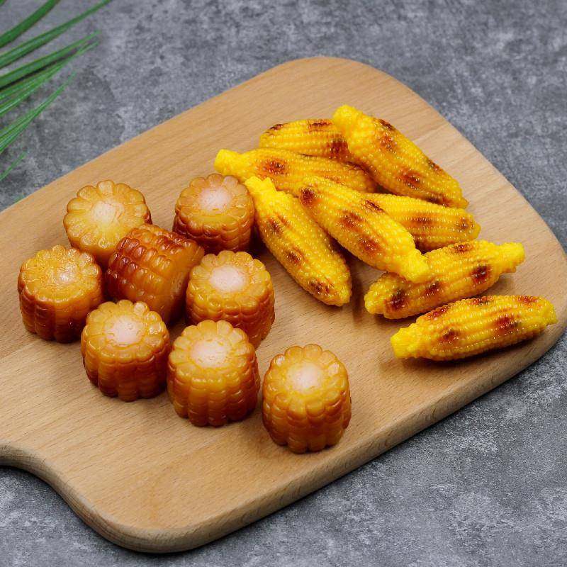 工厂现货日本仿真烧烤玉米棒段食物迷你玩模型创意道具