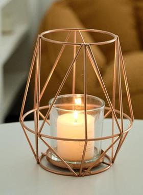 桌面铁艺烛台摆件客厅酒柜家居饰品北欧室内绿植水培花瓶植物园艺