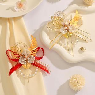 伴娘手腕花新娘姐妹团手花森系韩式 婚礼结婚手环父母新郎伴郎胸花