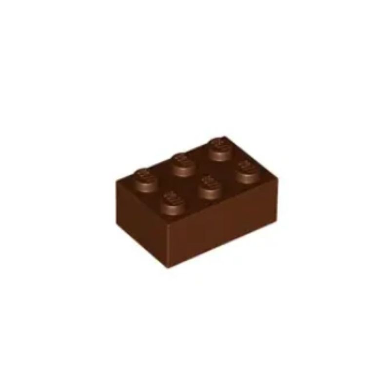 乐高/LEGO积木零配件 4216668 3002 红棕色 2x3 基础砖