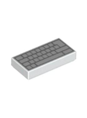 乐高/LEGO 6329575 3069pb0856 白色 1x2光面板印刷件 无字键盘