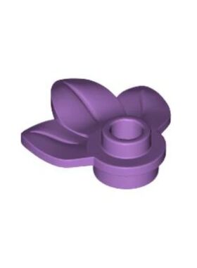 乐高/LEGO积木零件 32607 6210460 中紫色 1x1 带三叶片花 植物