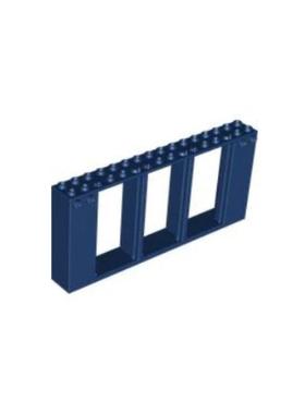 乐高/LEGO积木零件 6343715 35103 深蓝色 2x16x6 带3门框墙板砖