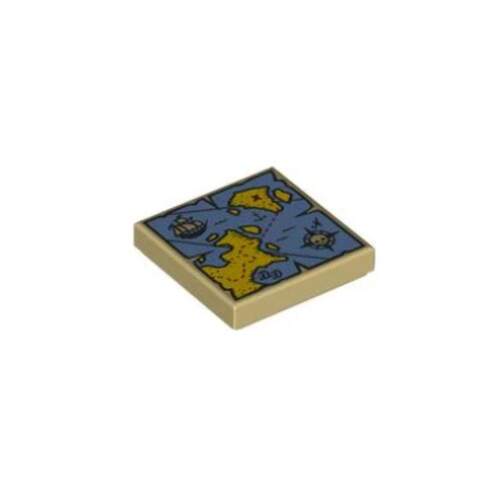 乐高LEGO零件 6100077 3068bpb0929 米色 2x2光面印刷件 海洋地图