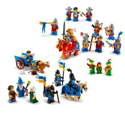 LEGO乐高 10305 人仔 旗 盾 马 雄狮骑士的城堡 中世纪 黑鹰 红狮