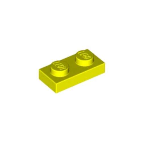 乐高/LEGO积木零件 6382324 3023 6225 28653 霓黄色 1x2 基础板