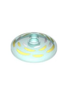 乐高/LEGO零件 6397404 43898pr0022 透明浅蓝色 3x3圆盘碟印刷件
