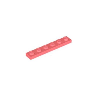 乐高/LEGO积木零件 6422379 3666 珊瑚红色 1x6 基础板