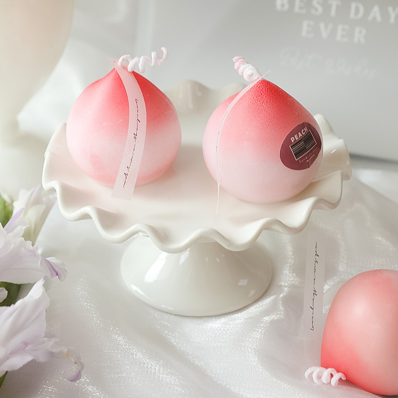 1pc Cute Peach Aromatic Candle Fruit Soy Wax Aromatherapy