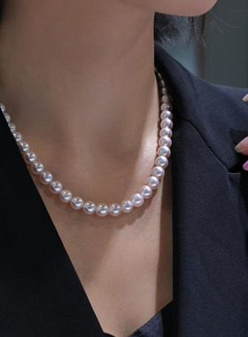 倪妮同款珍珠项链海水母贝女颈链锁骨链妈妈款送长辈节日生日礼物